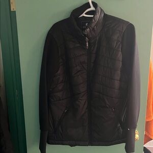 KYC Quilted Puffer Hybrid Jacket in Black